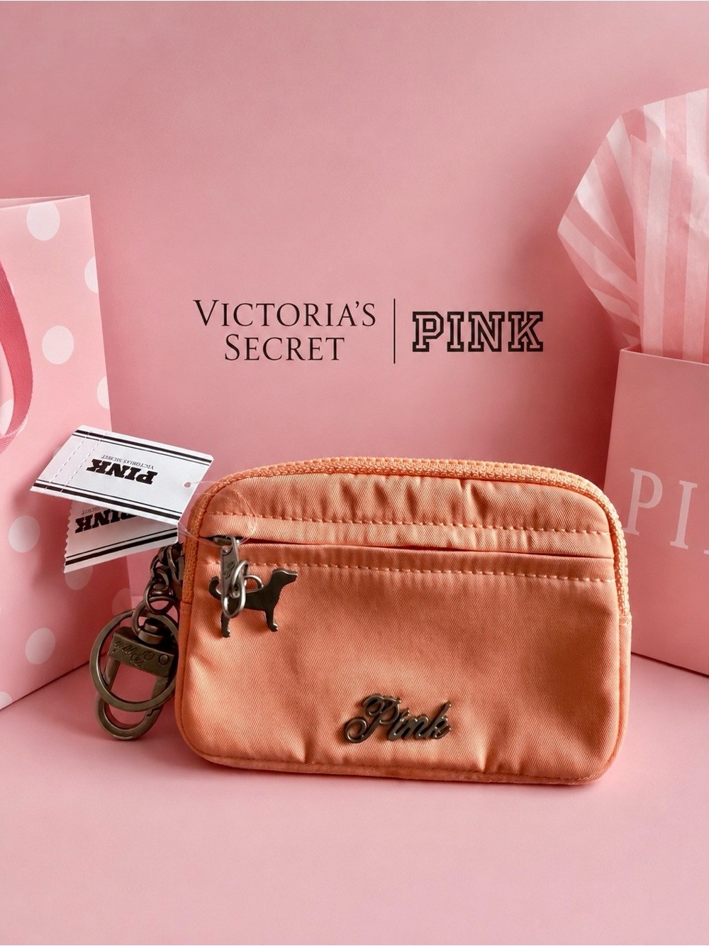 Victoria's Secret PINK Coral Mini Pouch